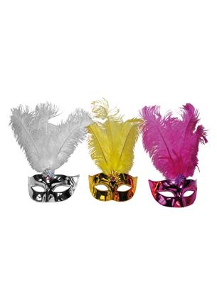 maschera veneziana con piume oro o argento (copia)