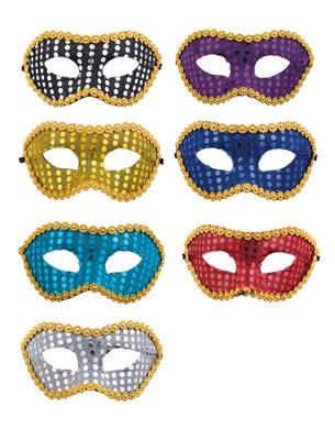 maschera domino metallizzata con bordo decorato oro o argento (copia)