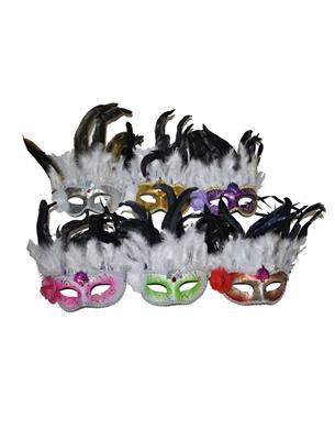 maschera veneziana con grandi piume nere (copia)