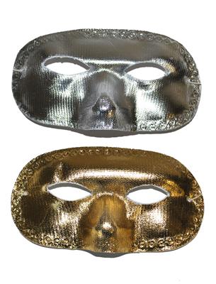 maschera domino metallizzata oro o argento (copia)