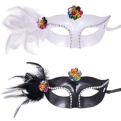 maschera veneziana con piume e fiore assortita (copia)