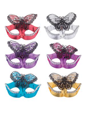 maschera veneziana con fiori bianca o nera assortita (copia)