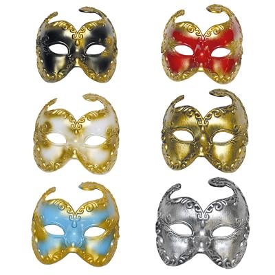 maschera veneziana bianca nera e oro in pvc (copia)