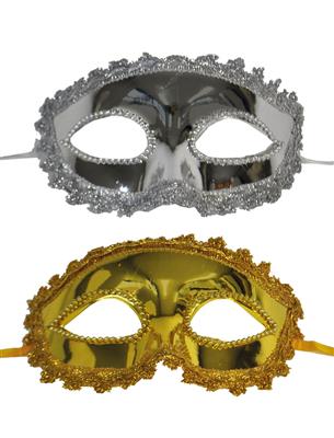 maschera domino metallizzata oro o argento (copia)