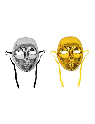 maschera teatrale sorridente oro o argento (copia)