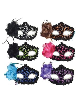 maschera veneziana con piume e paillettes assortita (copia)