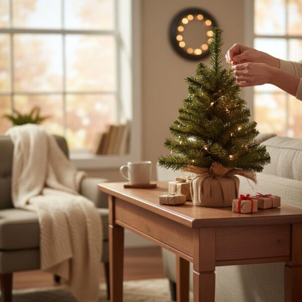 albero di natale da tavolo con pigne e base in juta – 64 cm (copia)