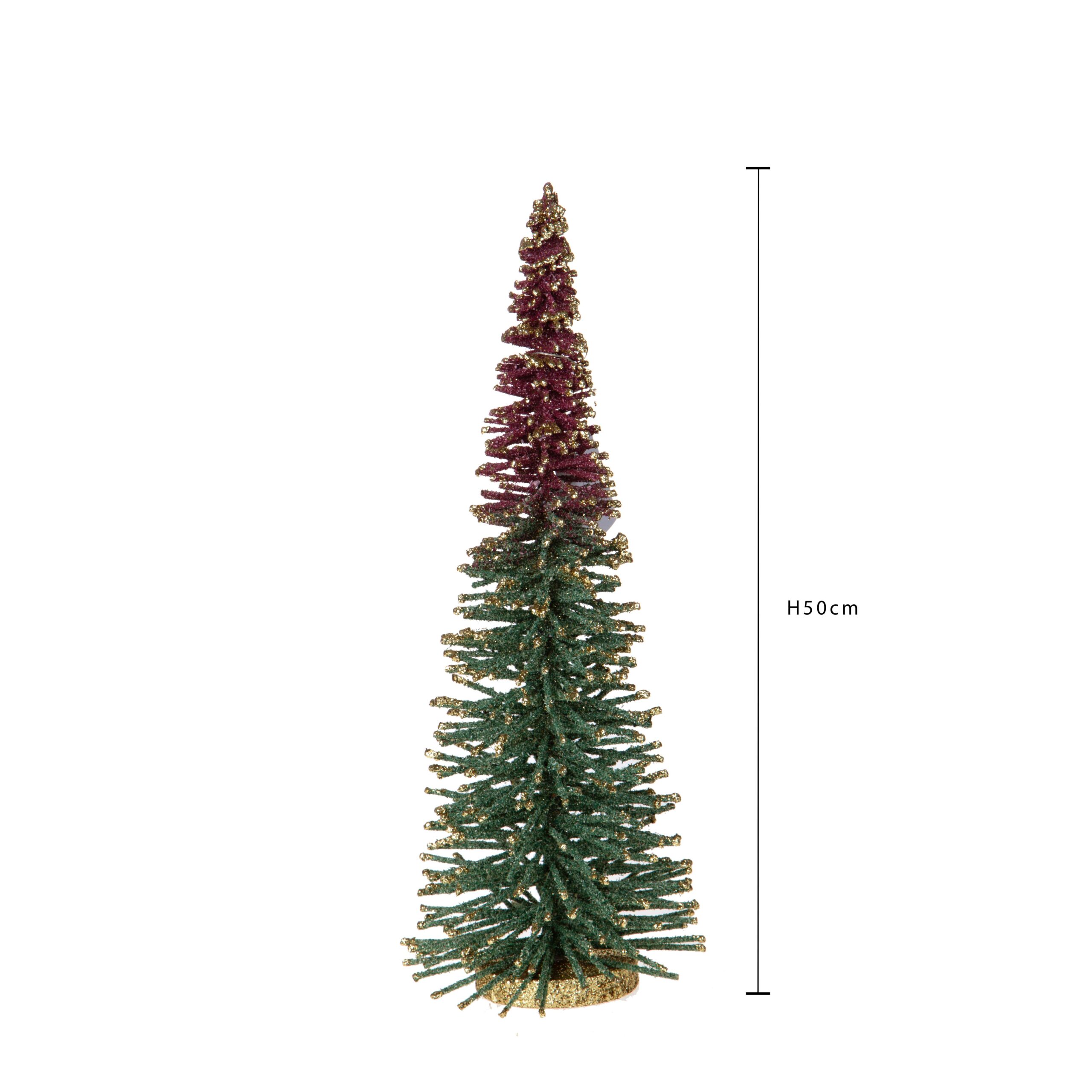 albero di natale conico sfumato con glitter 40 cm – colori selezionabili (copia)