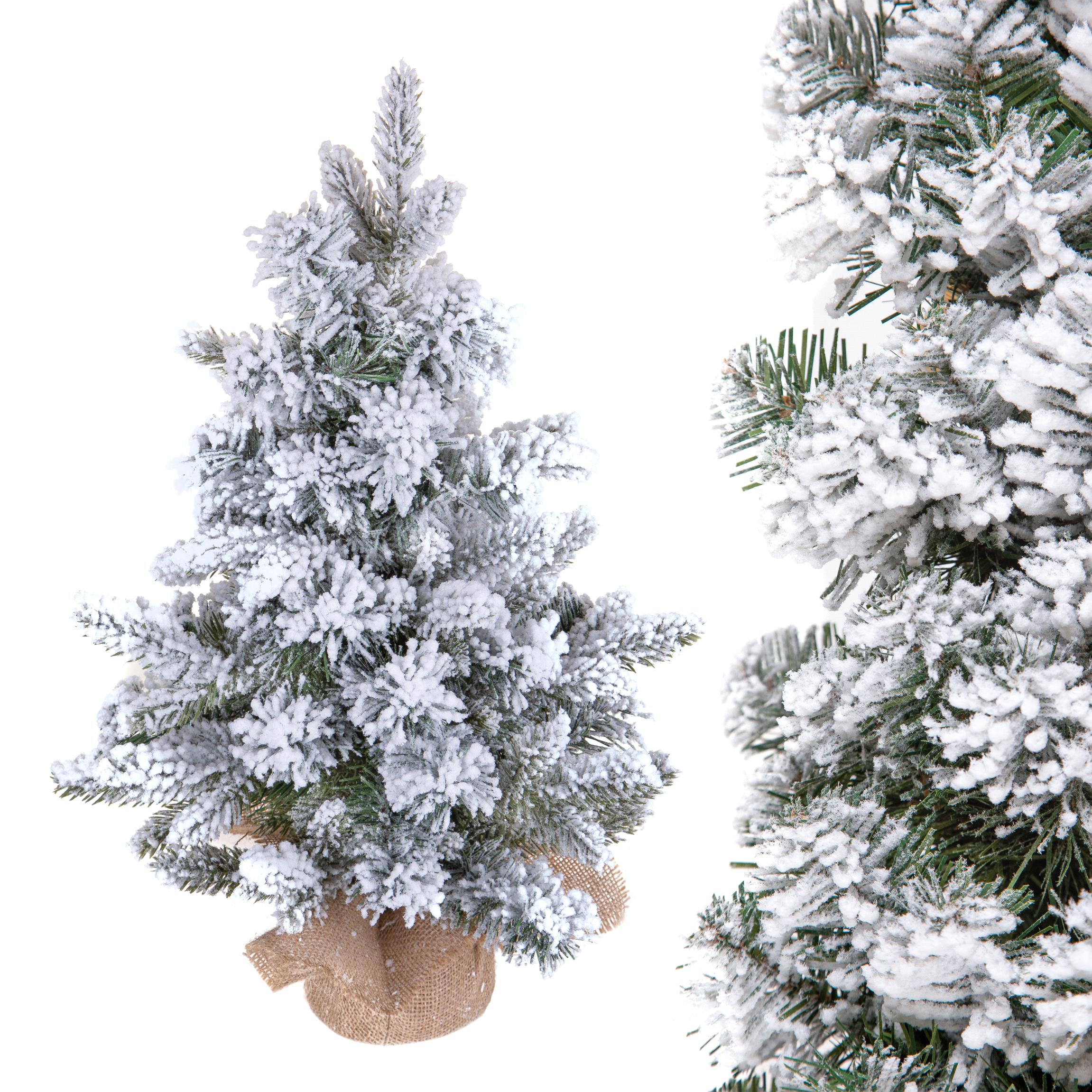 albero di natale innevato da tavolo con pigne e base in juta – 66 cm (copia)