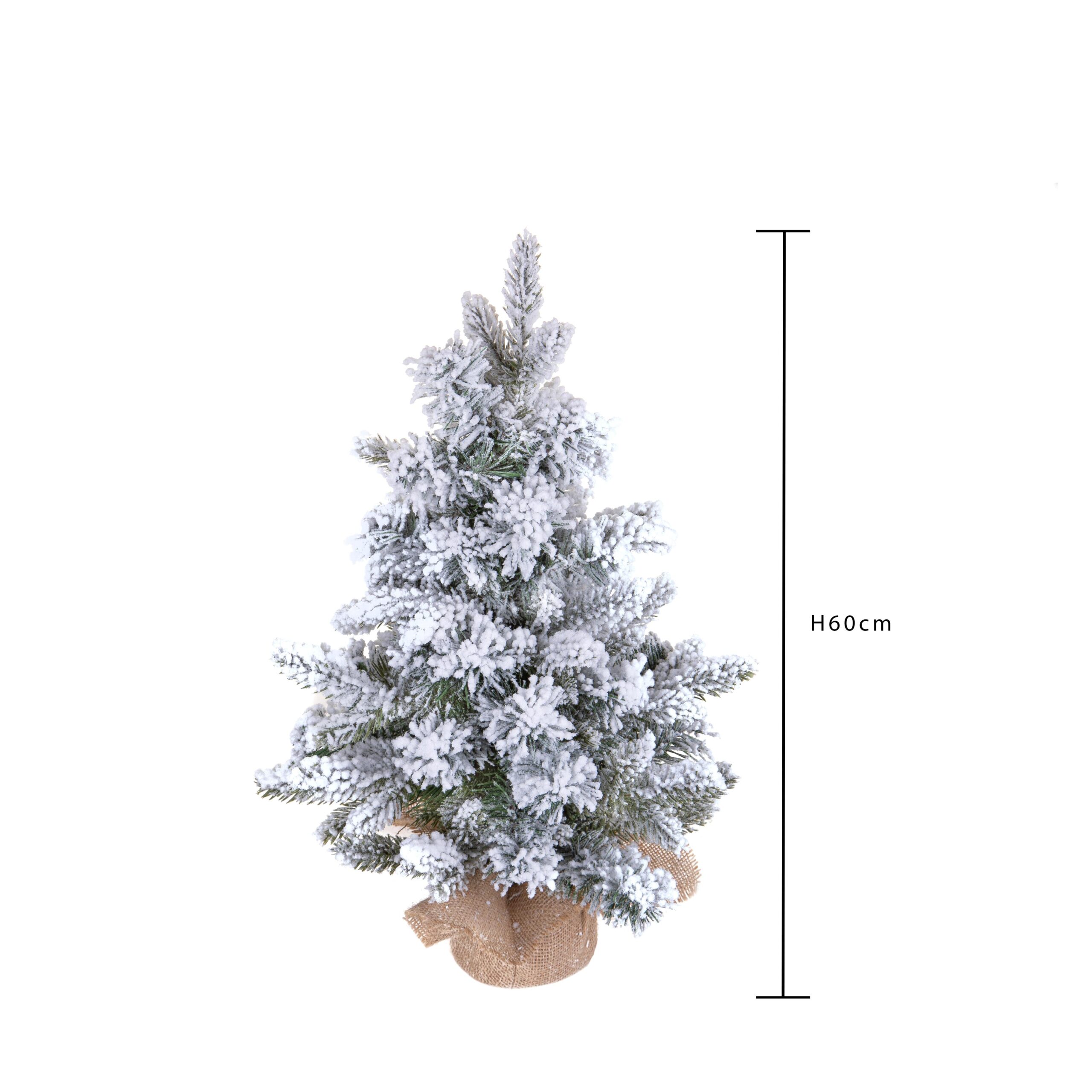 albero di natale innevato da tavolo con pigne e base in juta – 66 cm (copia)