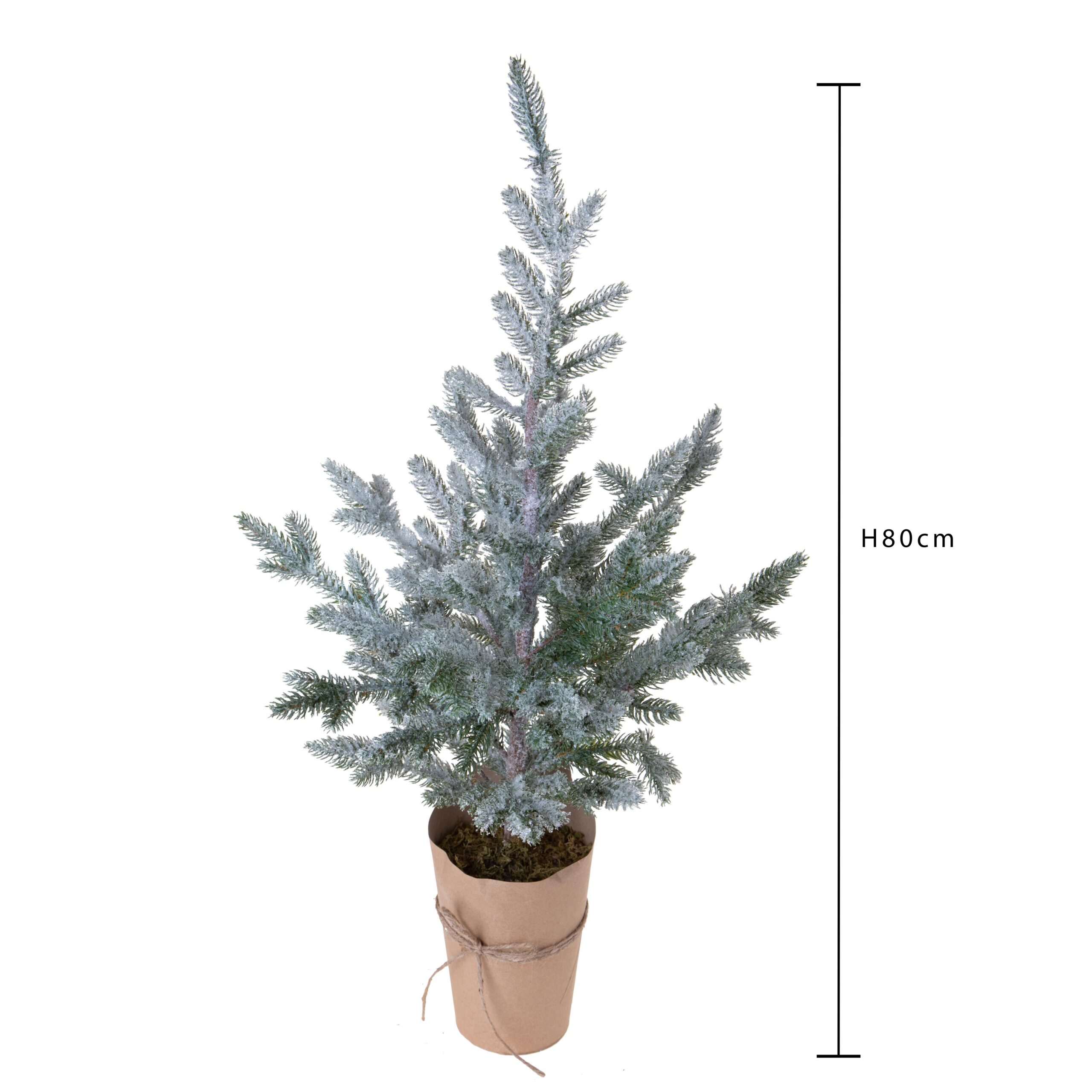 albero di natale da tavolo innevato con pigne e base in juta – 75 cm (copia)