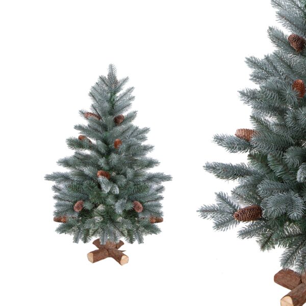 albero di natale da tavolo innevato con pigne e base in legno – 90 cm (copia)