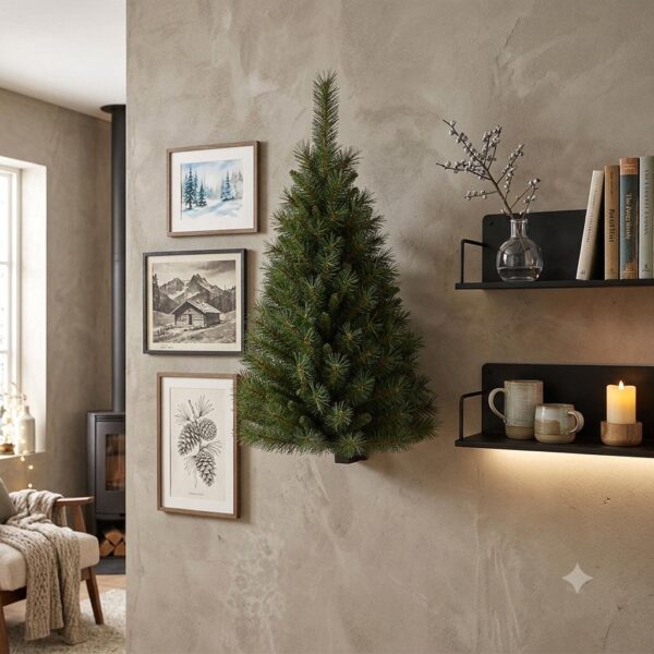 albero di natale da parete 90 cm con 114 punte – abete salvaspazio