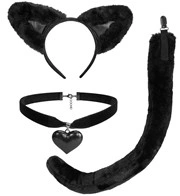kit da gattina con coda orecchie e papillon (copia)