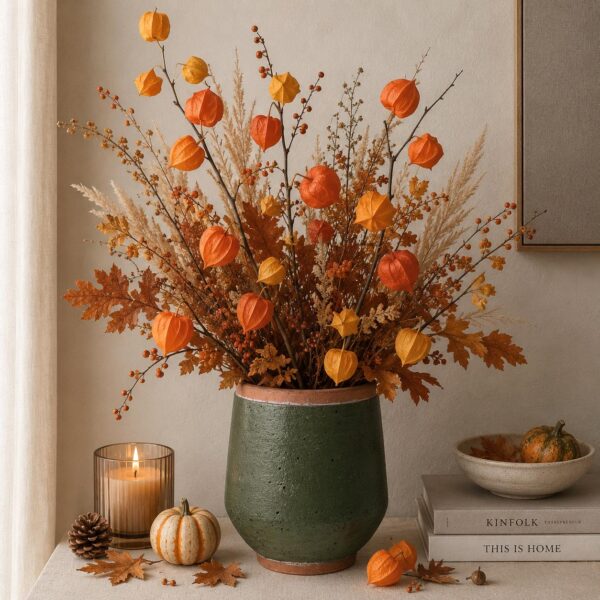 mazzo di rami decorativi arancioni con riccioli naturali (copia)