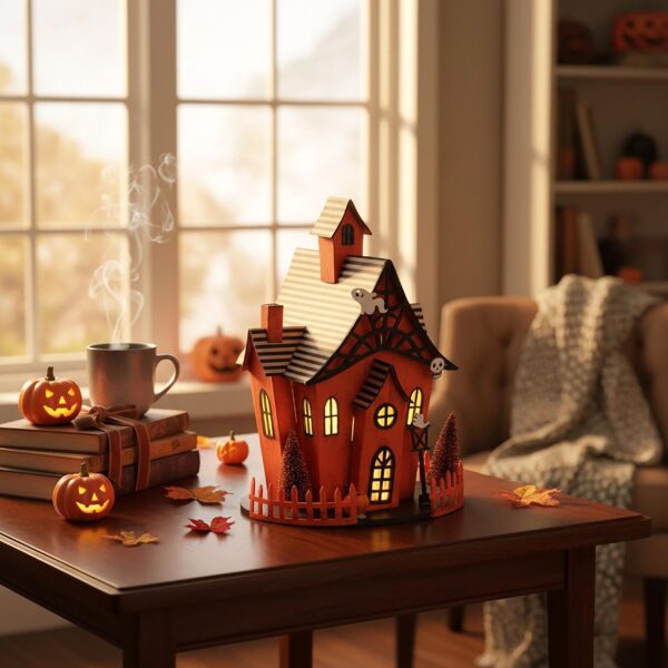 elfo stregone halloween su zucche con luce led in resina (copia)
