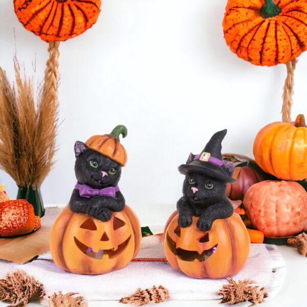 zucca halloween luminosa in ceramica con led e pipistrelli (copia)