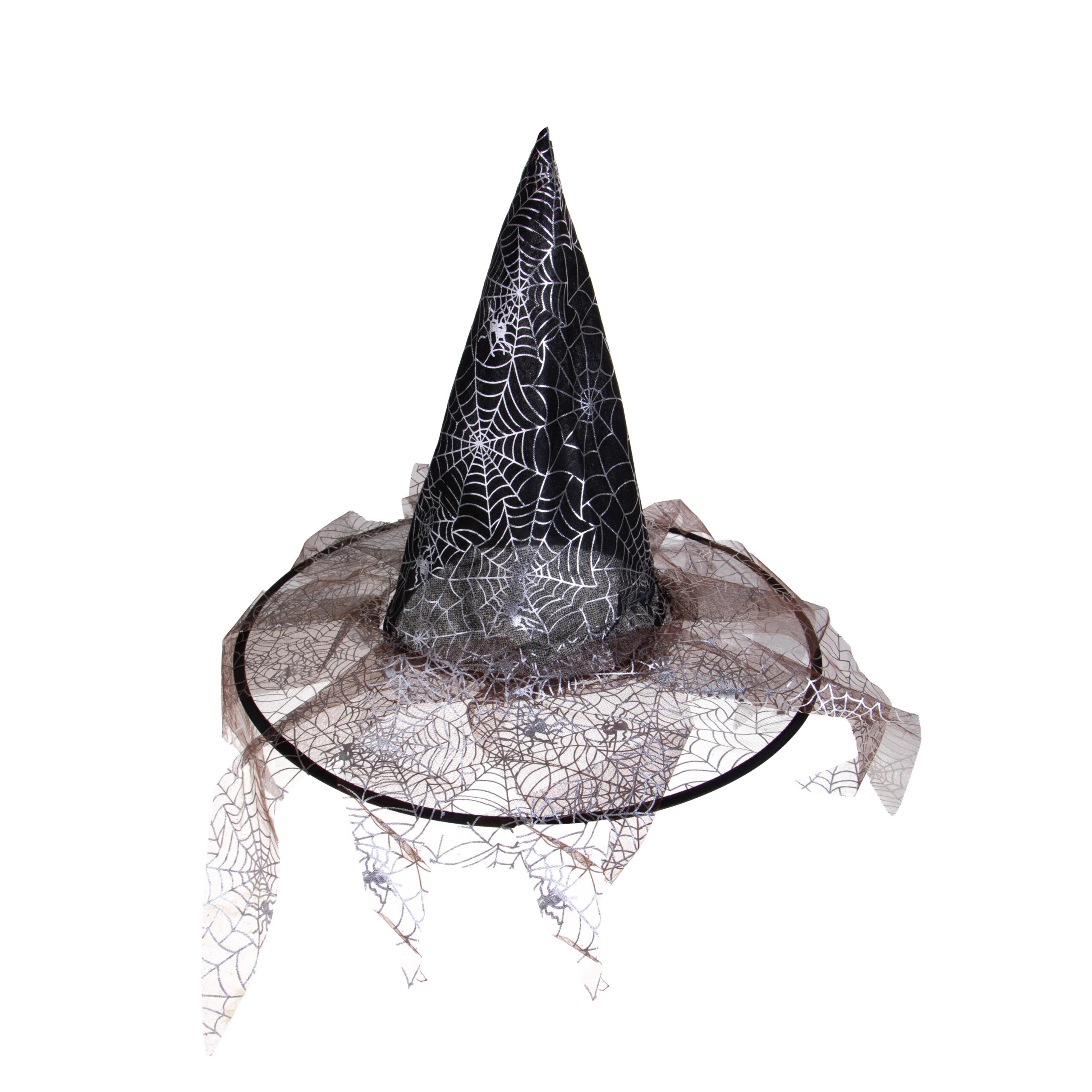cappello da strega viola con ragnatele e veletta (copia)