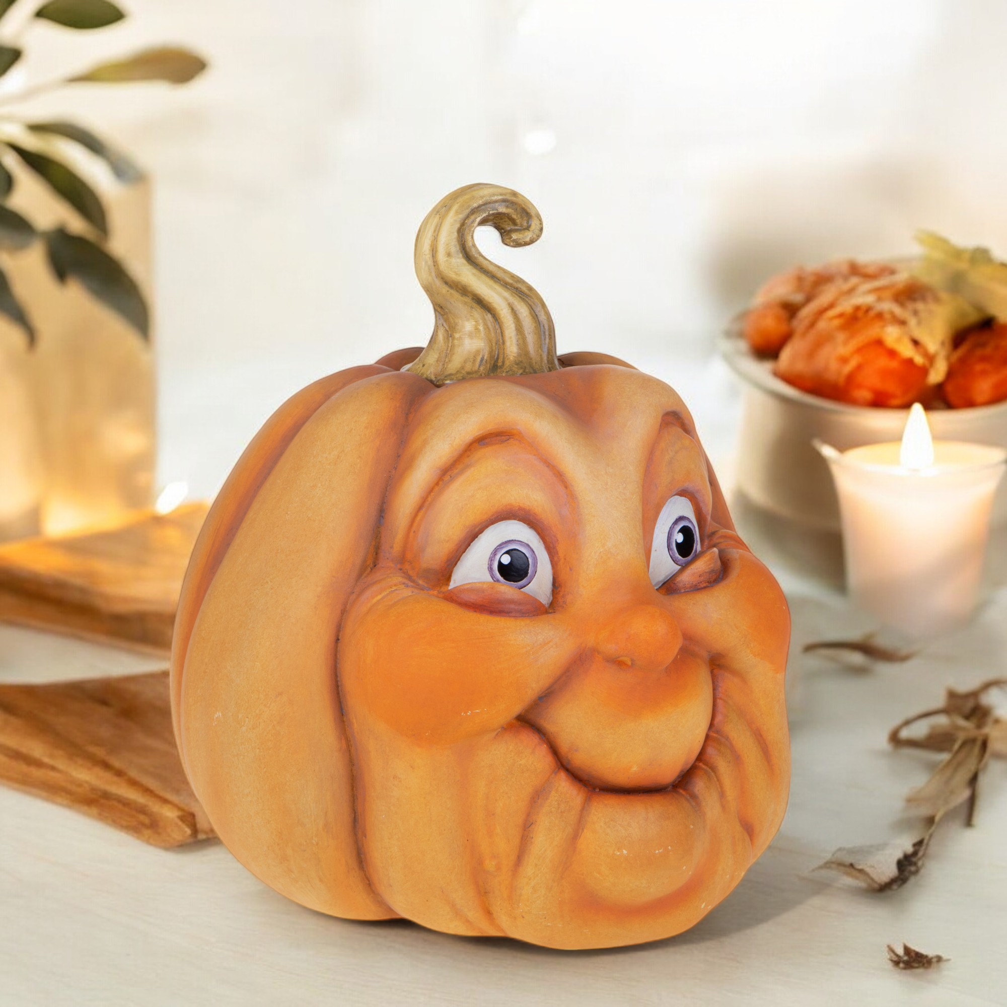 zucca decorativa con faccia buffa in resina (copia)
