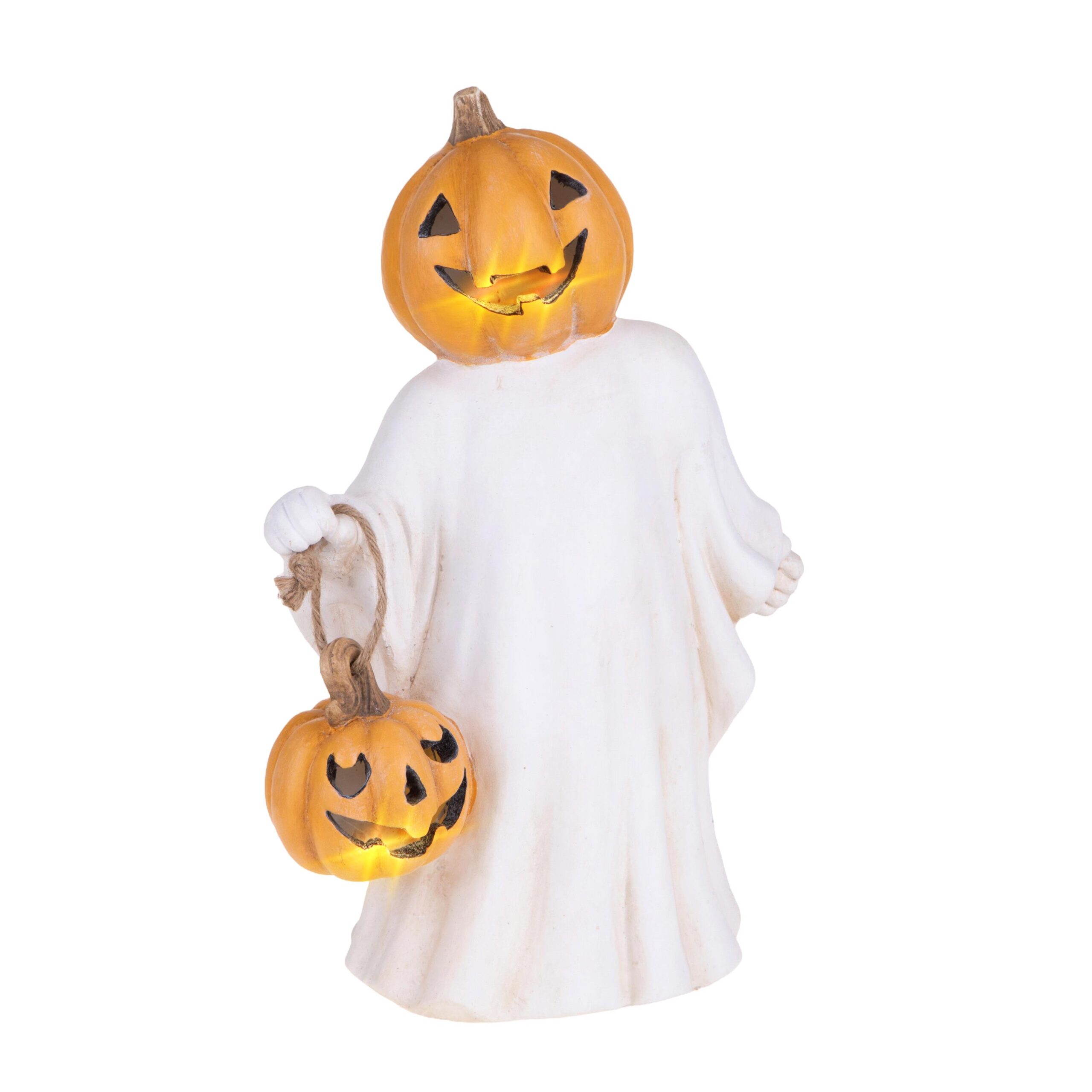 set 2 fantasmi halloween luminosi a led in ceramica con zucche (copia)