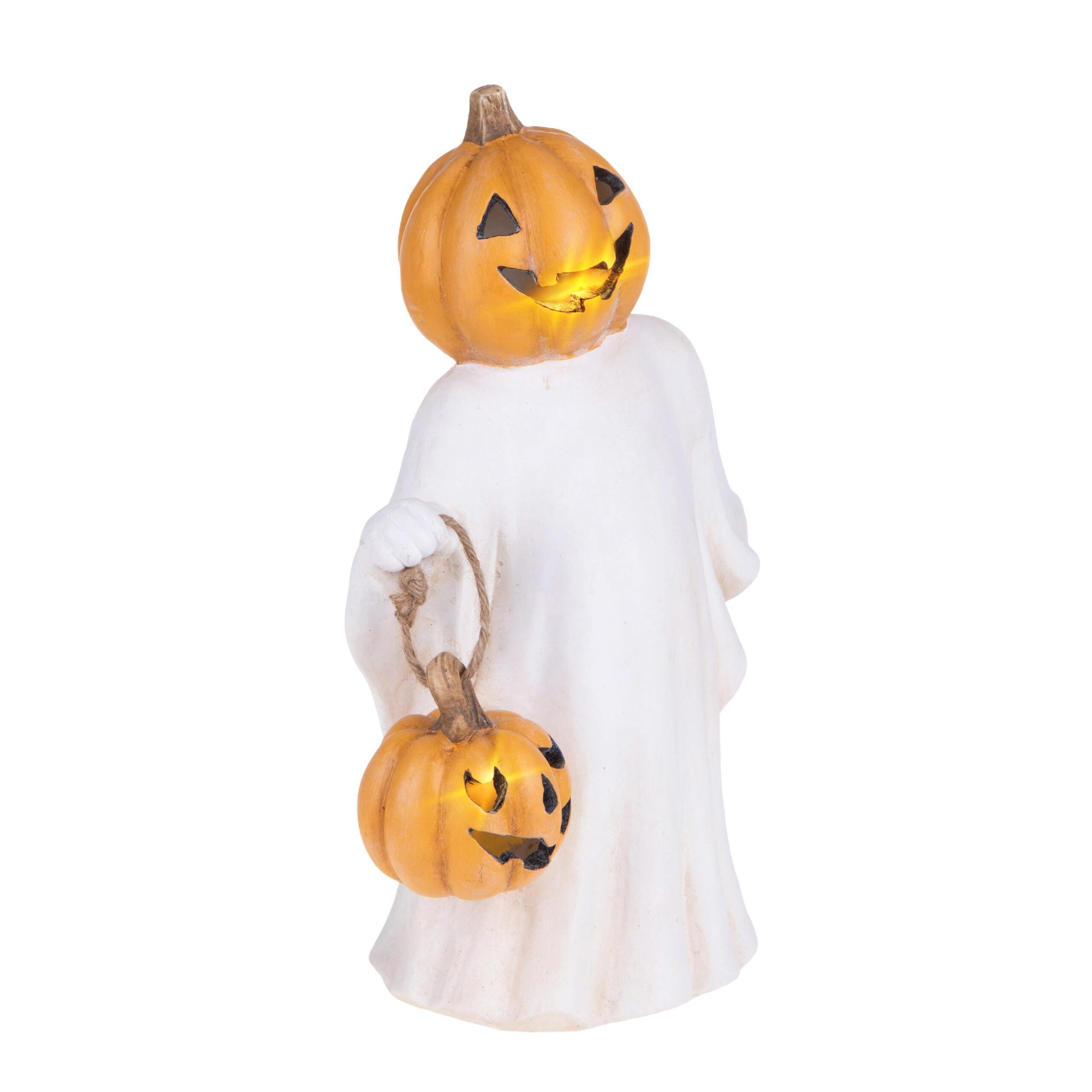 set 2 fantasmi halloween luminosi a led in ceramica con zucche (copia)