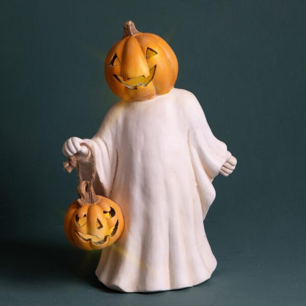 set 2 fantasmi halloween luminosi a led in ceramica con zucche (copia)