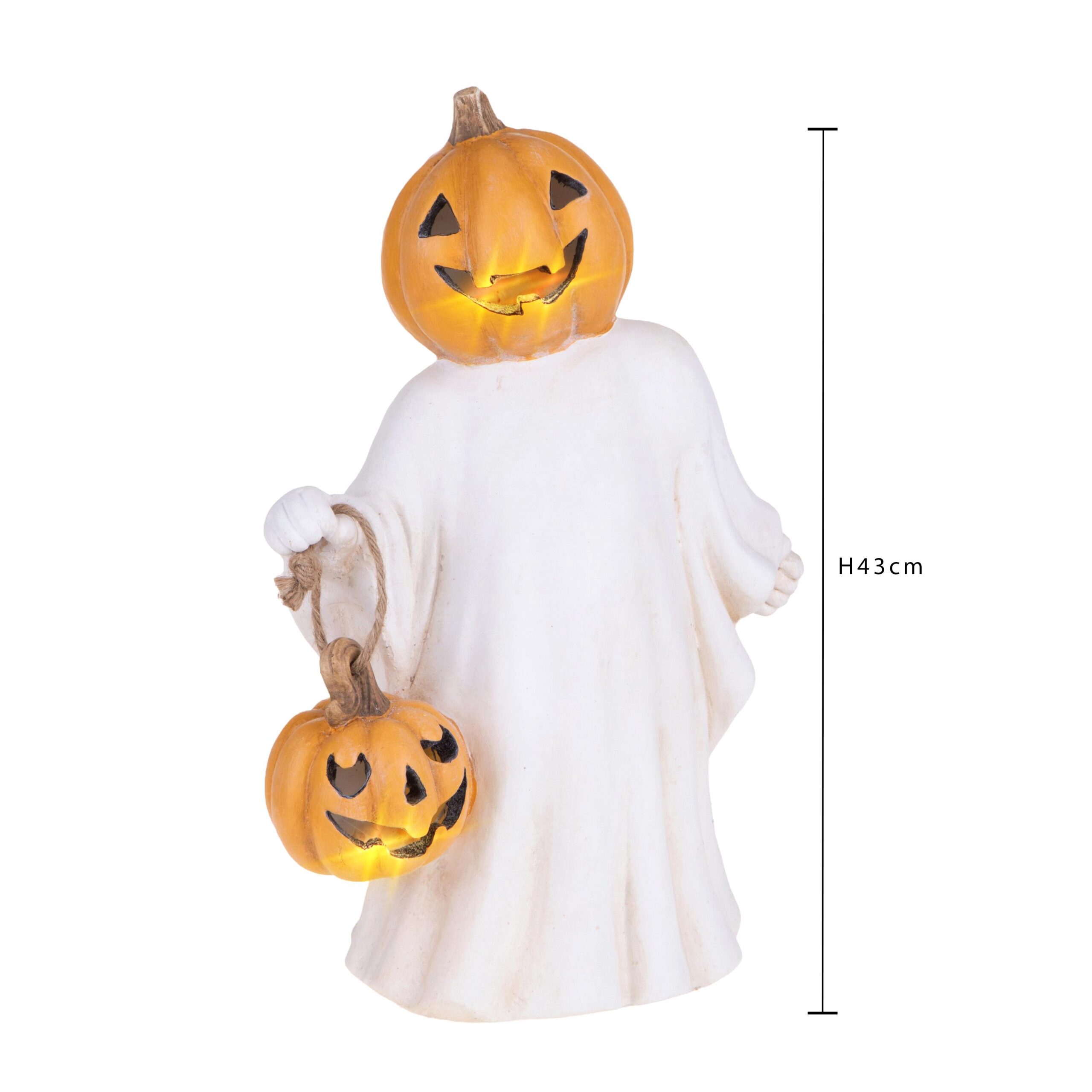 set 2 fantasmi halloween luminosi a led in ceramica con zucche (copia)