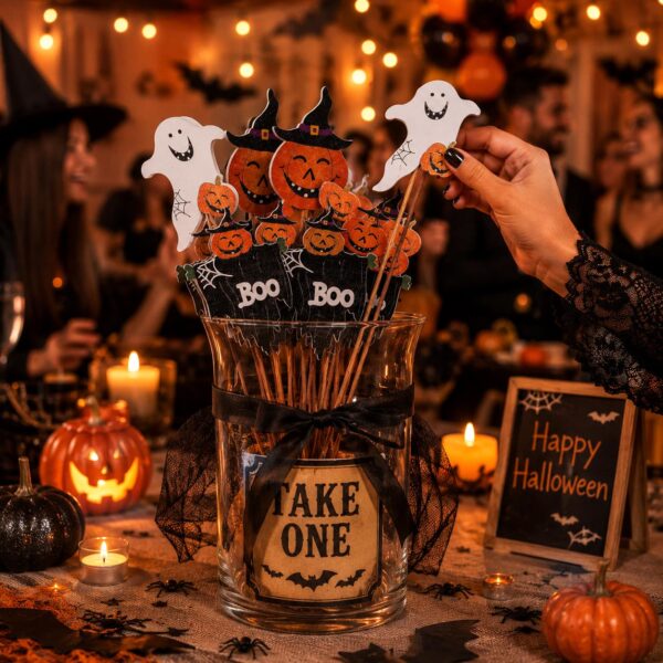 pick decorativo halloween con 3 zucche arancioni (copia)