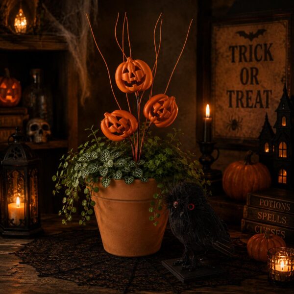 gatto nero halloween con pelo sintetico schiena inarcata e bocca spaventosa (copia)