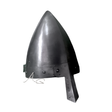 elmo barbuta medievale in ferro del xiv secolo (copia)