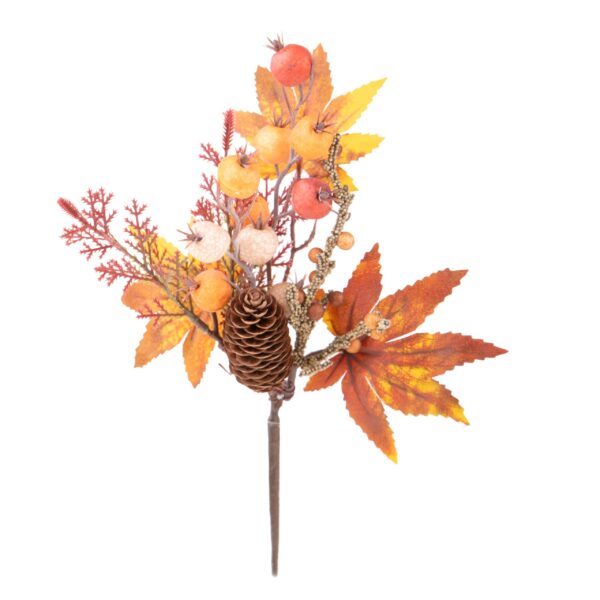 pick decorativo autunnale con zucca bacche e foglie artificiali (copia)