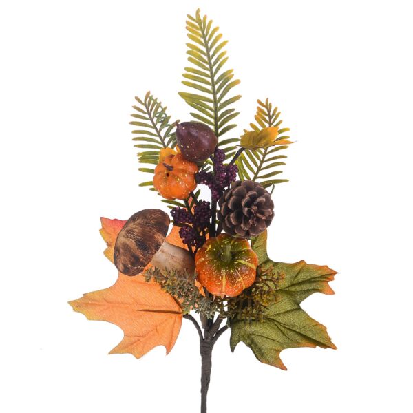 pick decorativo autunnale con pigna, bacche e foglie d'acero artificiali (copia)