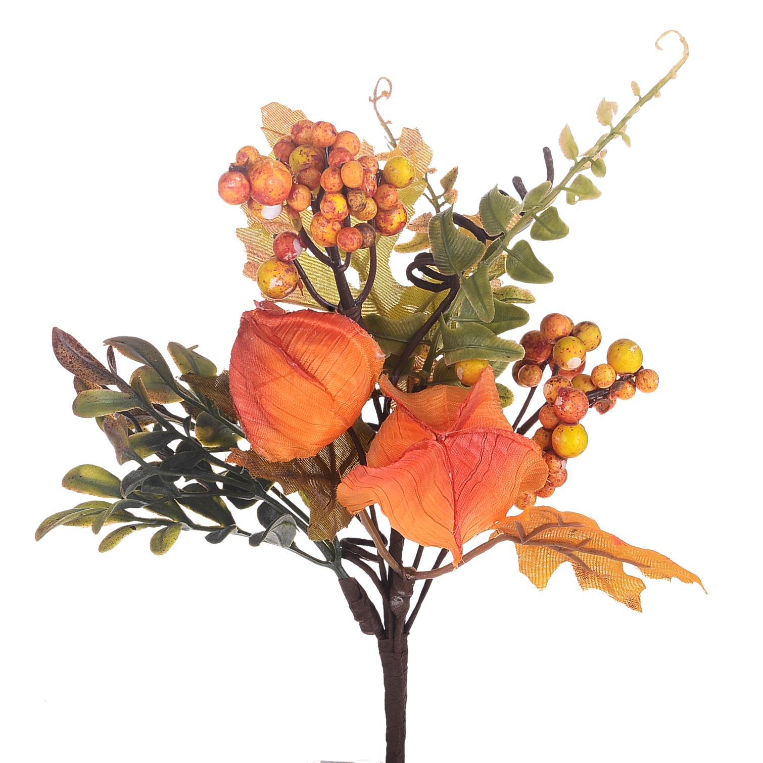 pick decorativo autunnale con frutta, bacche, foglie e pigne (copia)