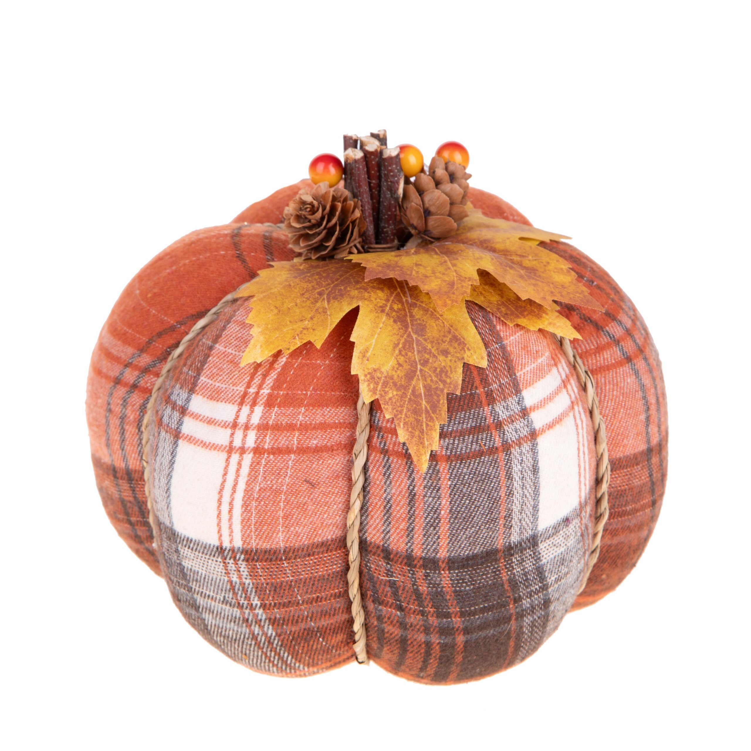 zucca decorativa autunnale arancione schiacciata in plastica (copia)