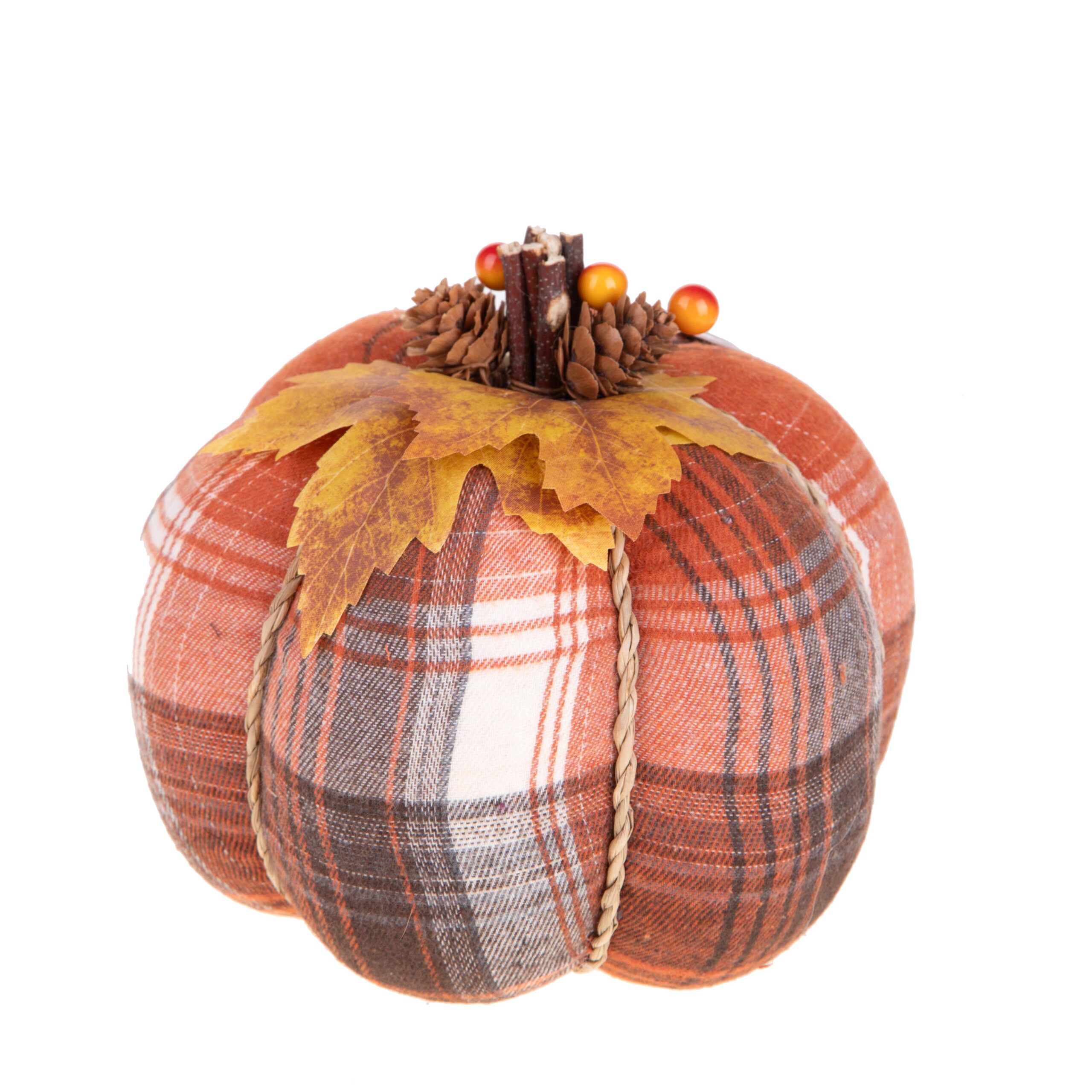 zucca decorativa autunnale arancione schiacciata in plastica (copia)