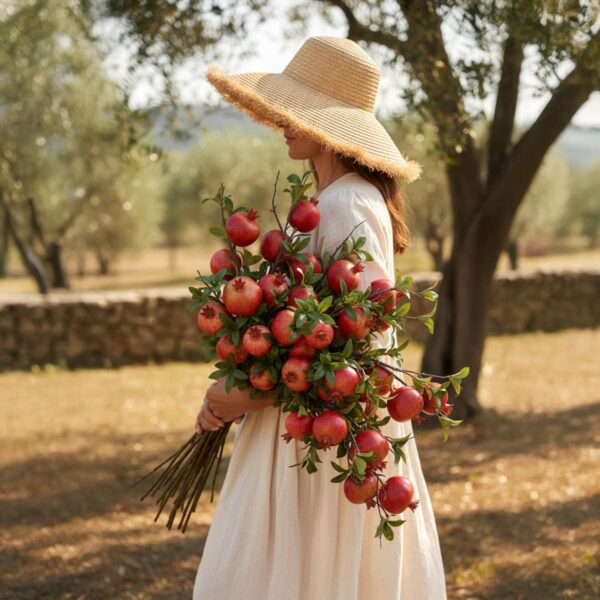 ramo decorativo con mini mele artificiali rosse, verdi o pesca (copia)
