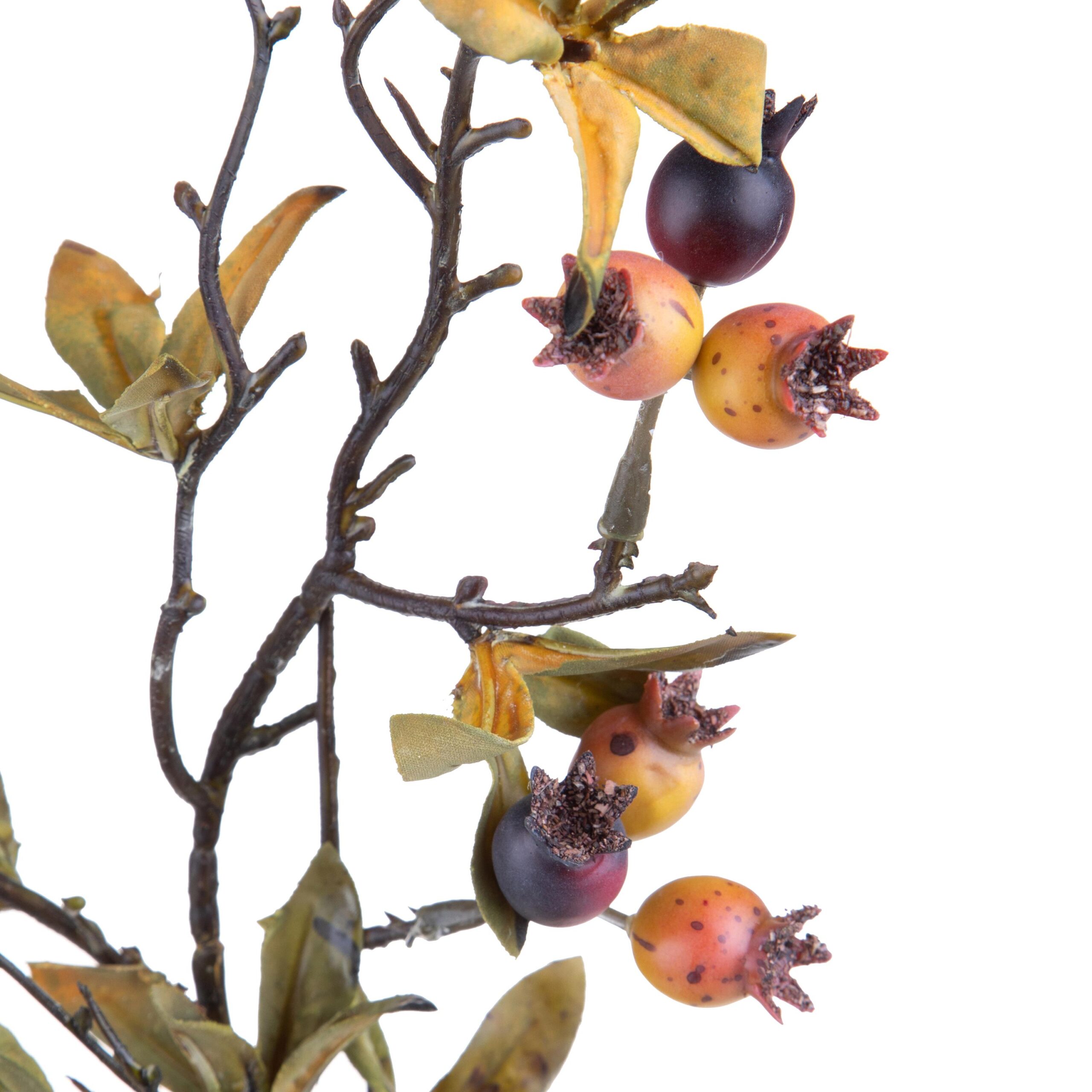 ramo decorativo natalizio con pino, bacche rosse innevate, pigna e frutti zuccherati – 40 cm (copia)