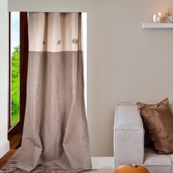 tenda a strisce in tessuto marrone trasparente con passanti – 110 x 220 cm (copia)
