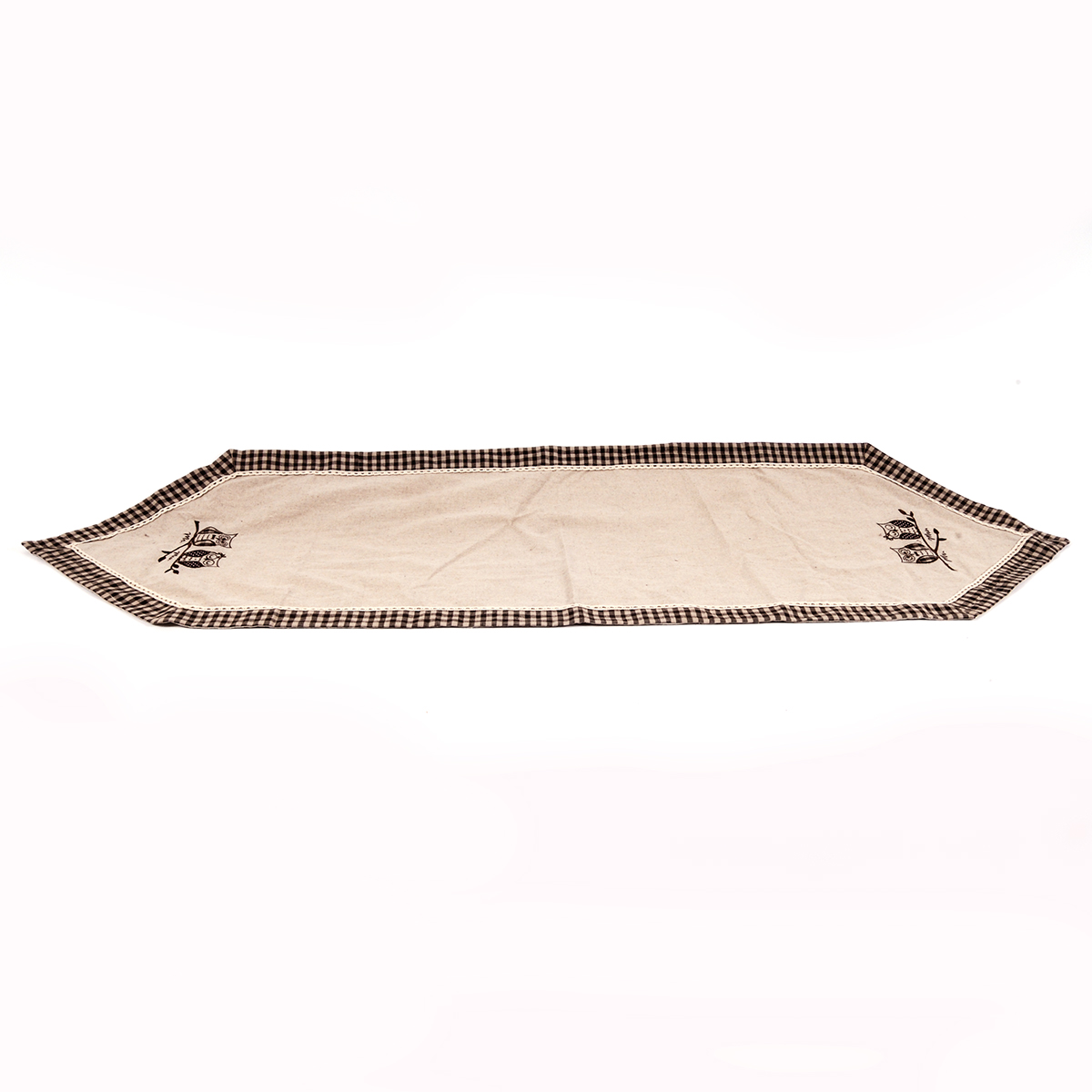tenda per finestra con gufetti e passanti a quadretti marrone e beige – 60x165 cm (copia)