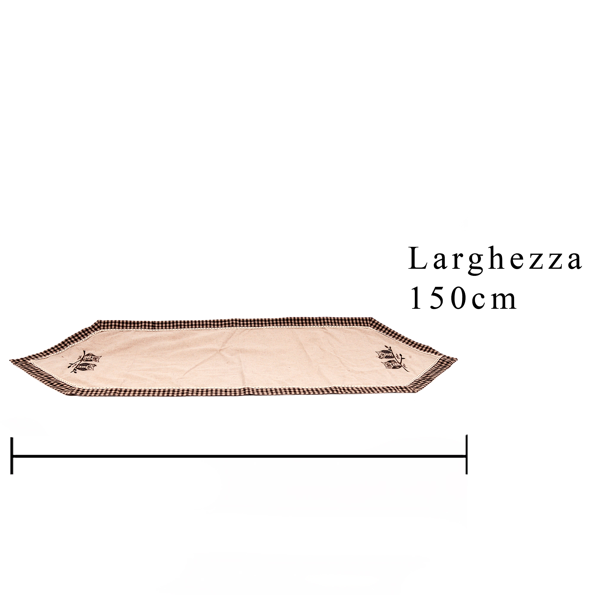 tenda per finestra con gufetti e passanti a quadretti marrone e beige – 60x165 cm (copia)