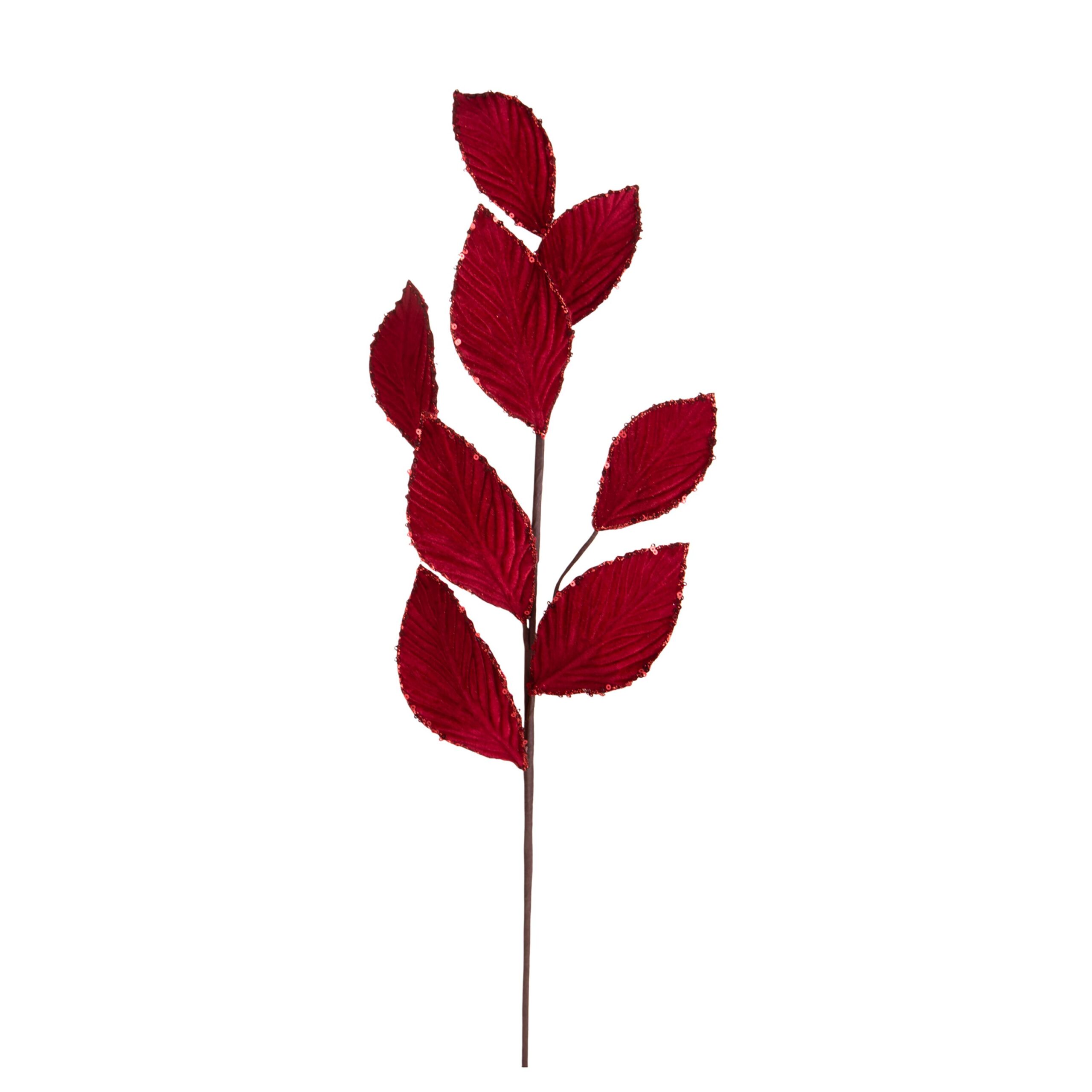 ramo di magnolia artificiale con foglie autunnali marroni e ramate (copia)