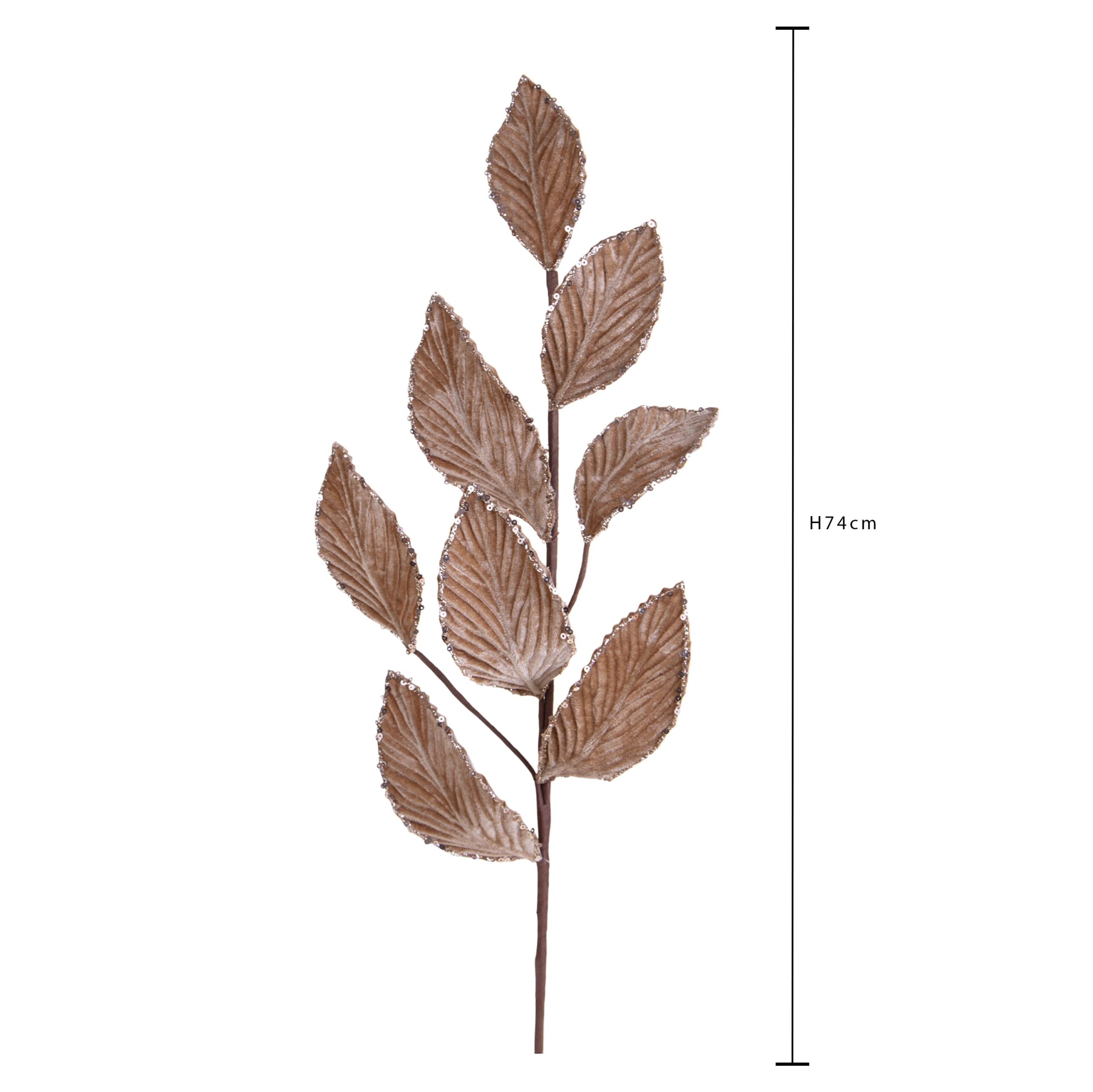 ramo di magnolia artificiale con foglie autunnali marroni e ramate (copia)