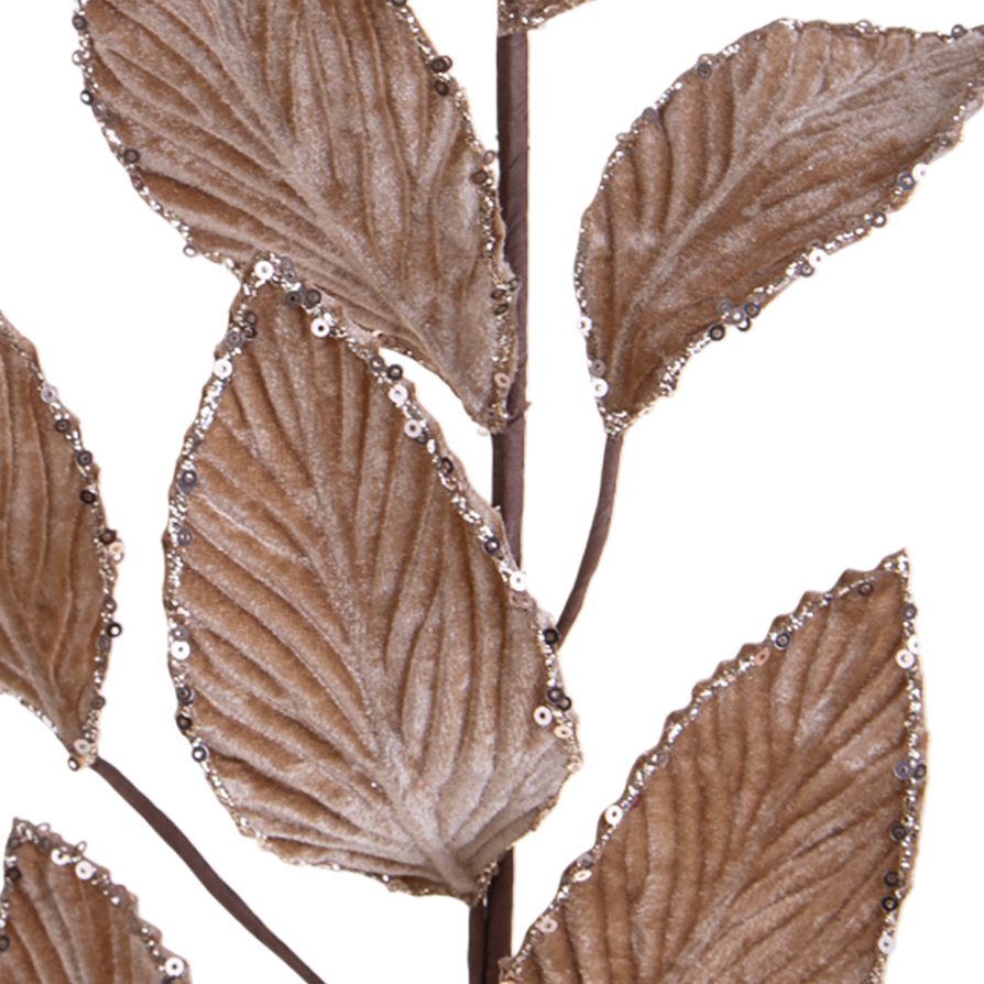 ramo di magnolia artificiale con foglie autunnali marroni e ramate (copia)