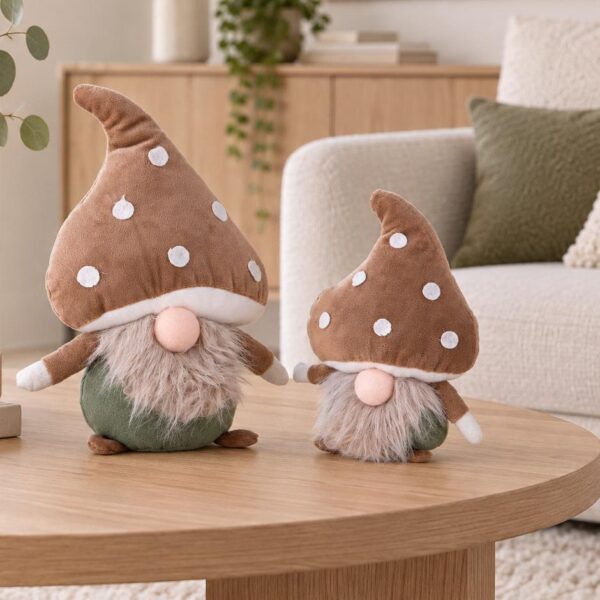 set 2 elfi autunnali con cappello a zucca in tessuto