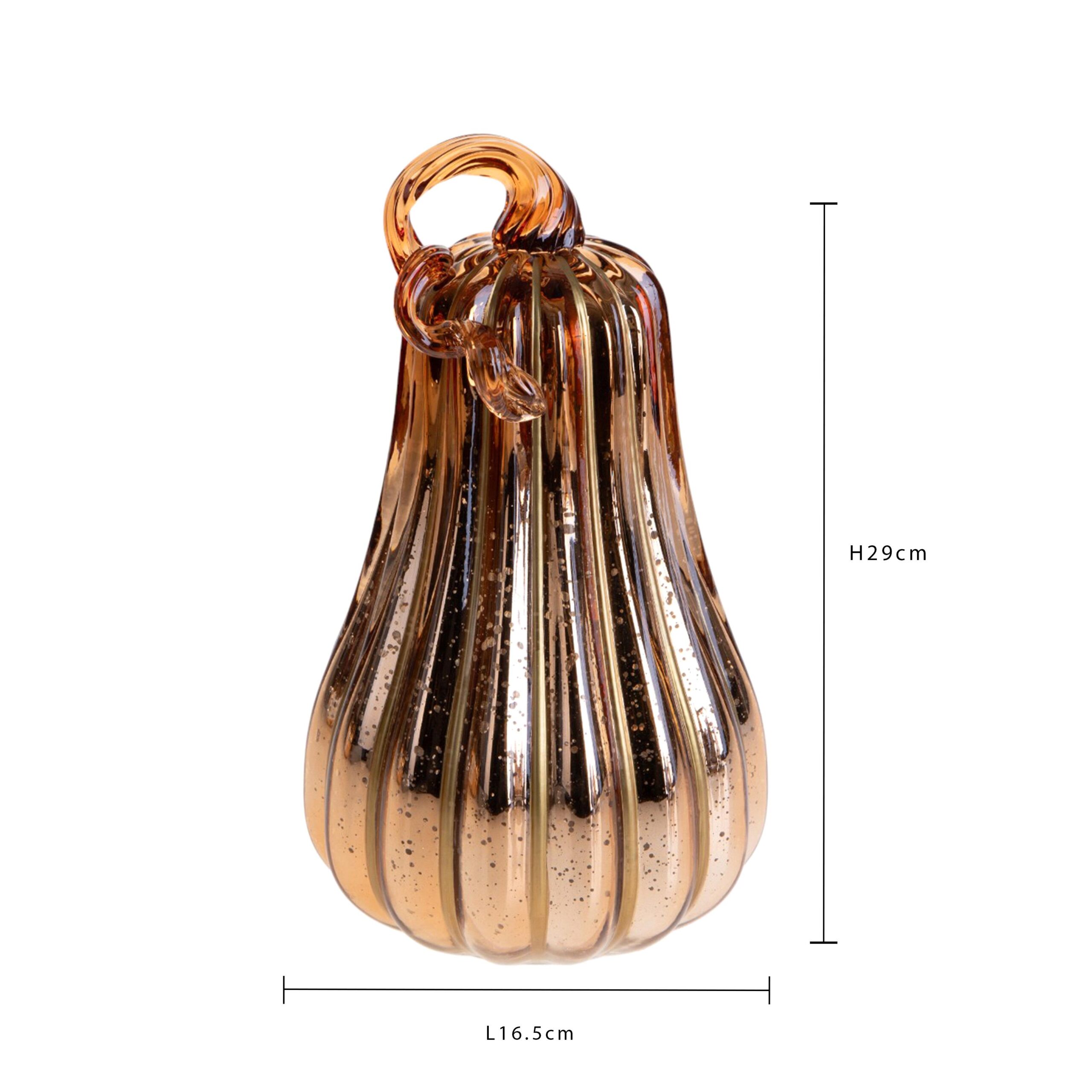 zucca decorativa luminosa in vetro arancione con luce led (copia)