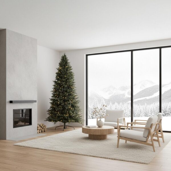 albero di natale cervino 230 cm con 600 led – 1026 punte pvc e pe