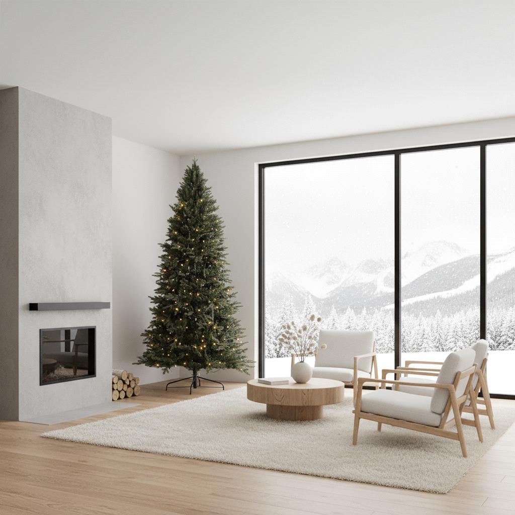 albero di natale cervino 230 cm con 600 led – 1026 punte pvc e pe
