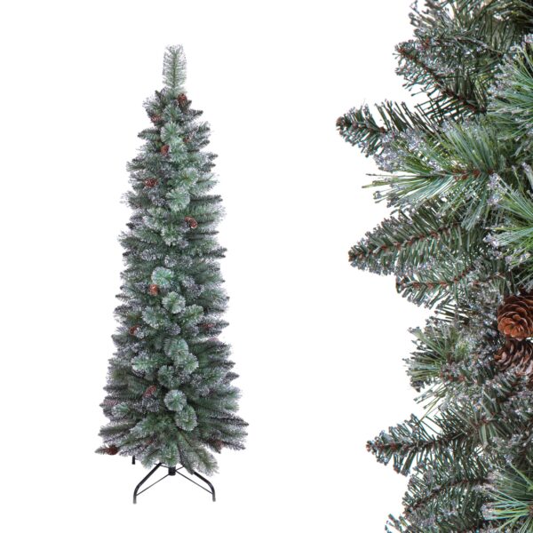 albero di natale slim argento 215 cm con glitter – 614 rami (copia)