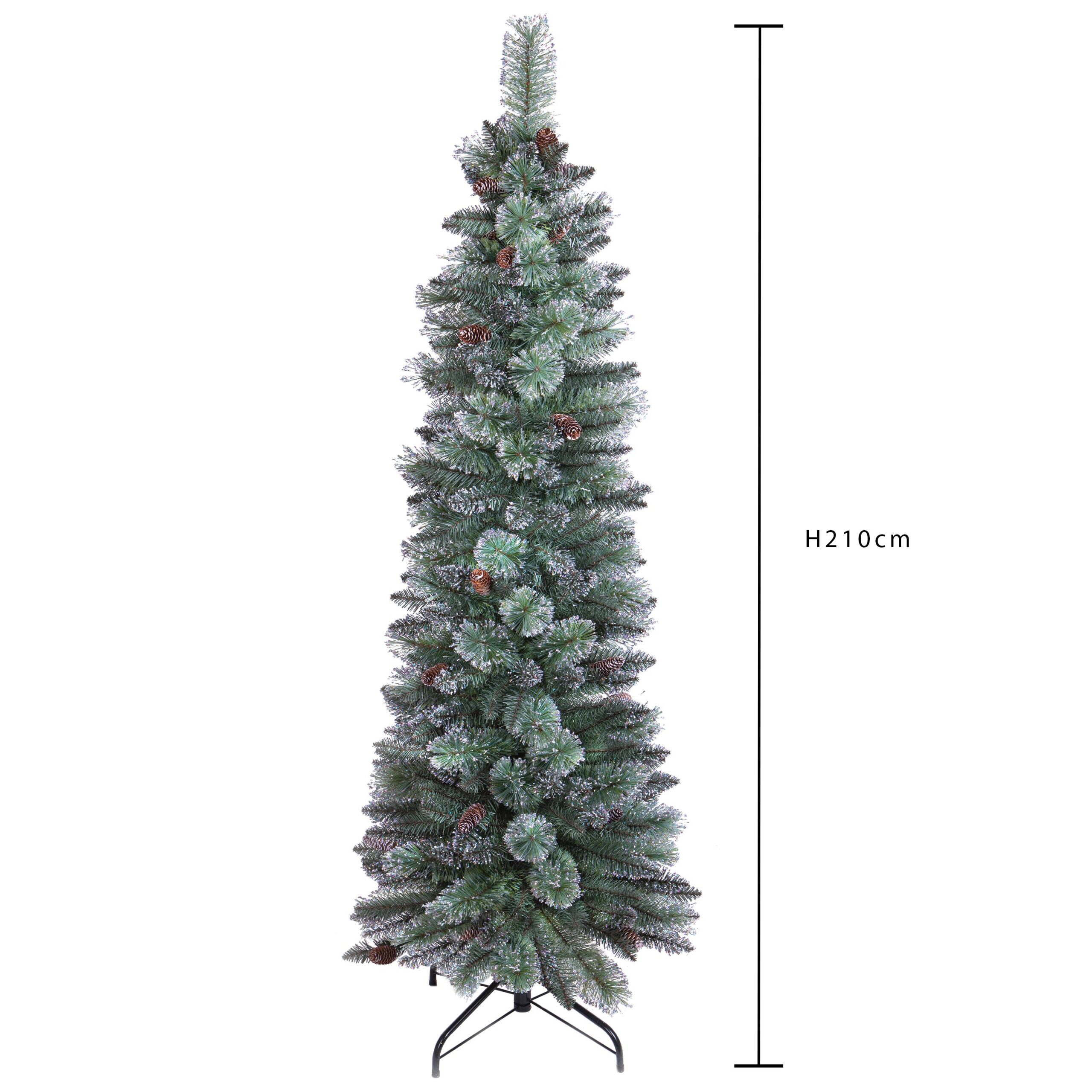 albero di natale slim verde argento 180 cm con pigne – 333 rami (copia)