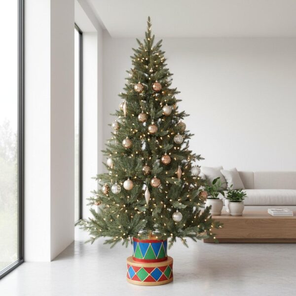 base per albero di natale con pacchi regalo rossi e verdi (copia)